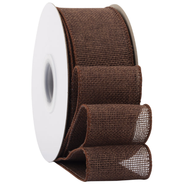 2.5 Inch x 10 Yards Natural Burlap Wired Ribbon Faux Linen for Bows, Wreaths, and Decorations