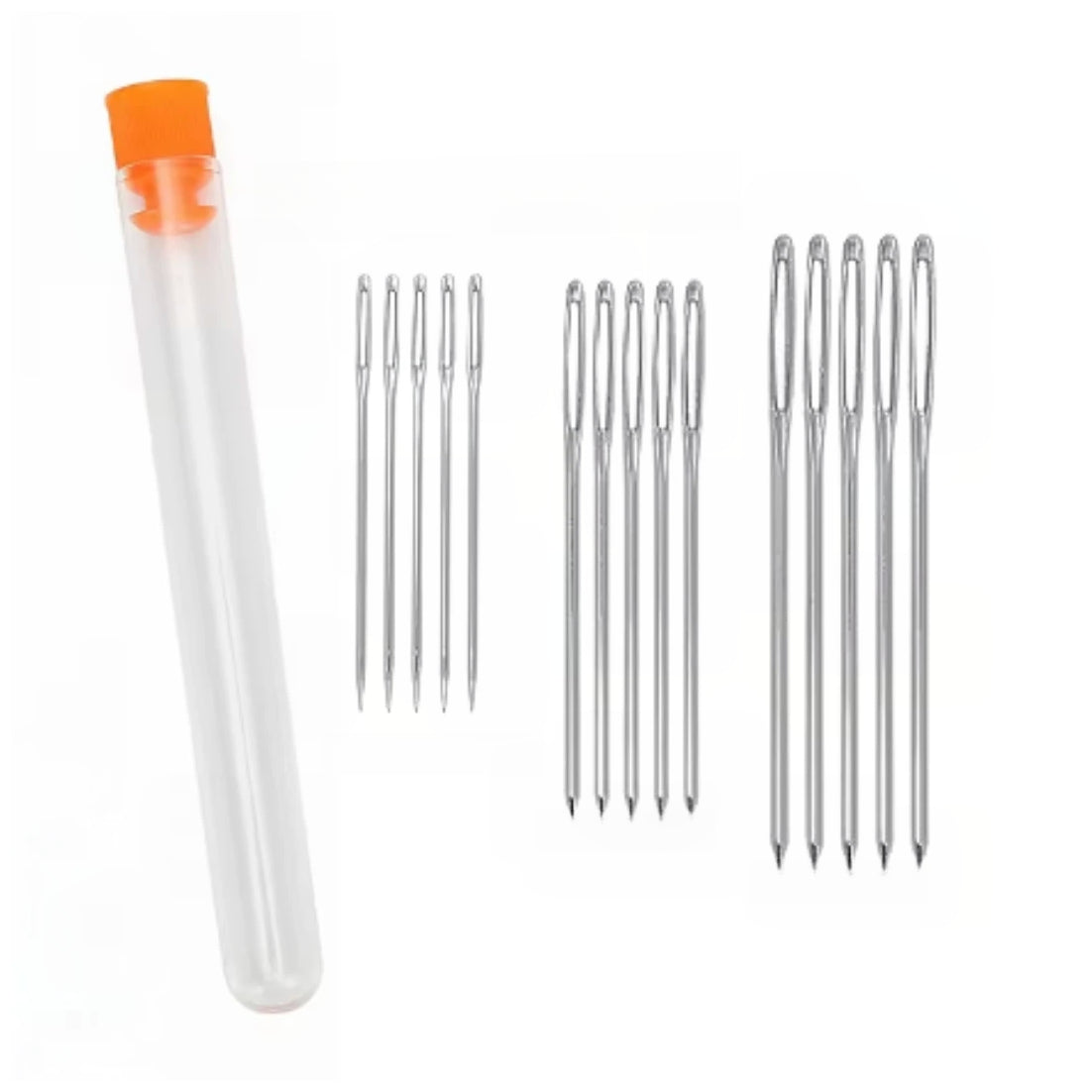 Large-Eye Blunt Stainless Steel Needles Set for Yarn, Sewing, Knitting, Crafting & Finishing Crochet