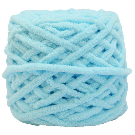 Water Blue Super Bulky Chenille Yarn for Knitting/Crochet, #6 Weight (55 Yards)