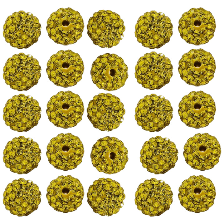 10mm White Rhinestone Beads for Jewelry Making Round Disco Crystal Beads for DIY Bracelets, Earrings and Necklaces