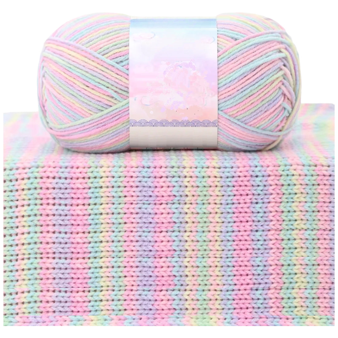 1.5mm Multicolored Fancy Yarn for Knitting & Crocheting Sweaters, Scarves & DIY Crafts, 50 Grams/1.76oz 175 yards