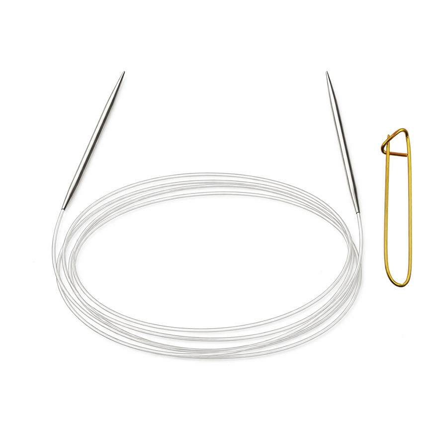 Stainless Steel Circular Knitting Needles with Stitch Holder for Hats Sleeves Scarves Baby Sweaters and Small Projects