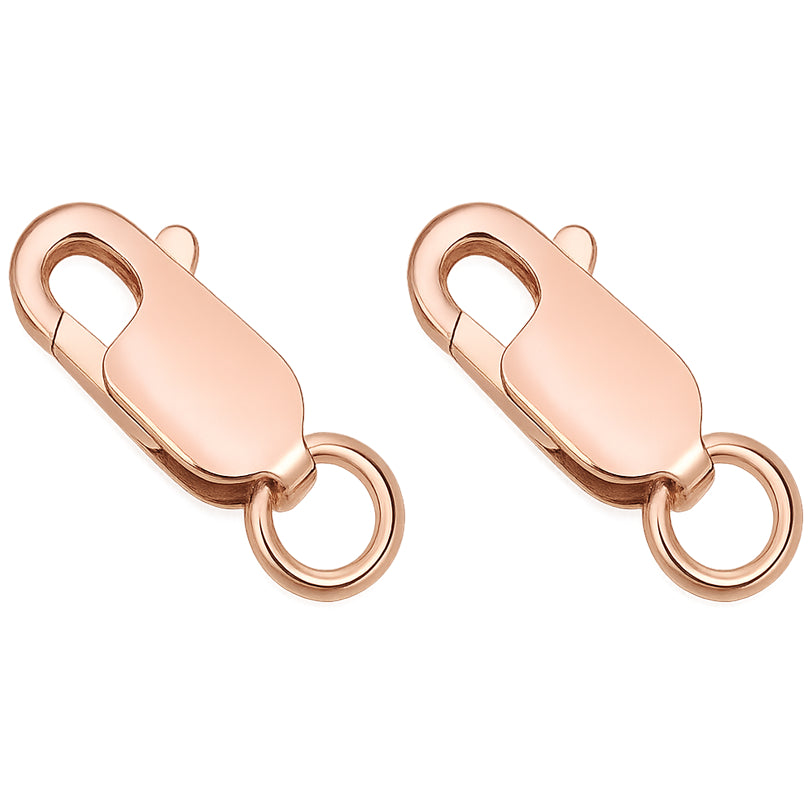18K Gold Rectangle Lobster Claw Clasps with Jump Rings for DIY Jewelry Making, Hypoallergenic Nickel Free