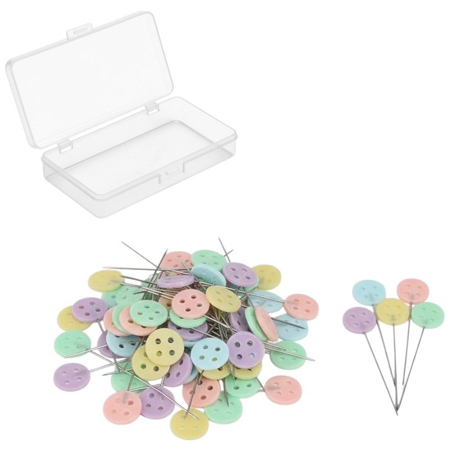Flat Head Sewing Pins 2.16 Inch Straight Quilting Pins with Transparent Box for Crafts and Dressmaking