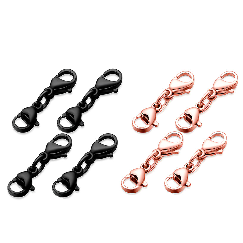 Stainless Steel Double Lobster Clasp Necklace Extenders for DIY Jewelry Making