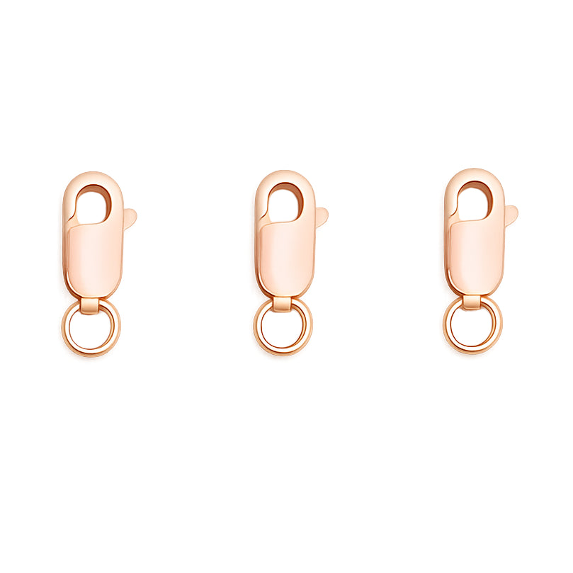 18K Gold Rectangle Lobster Claw Clasps with Jump Rings for DIY Jewelry Making, Hypoallergenic Nickel Free