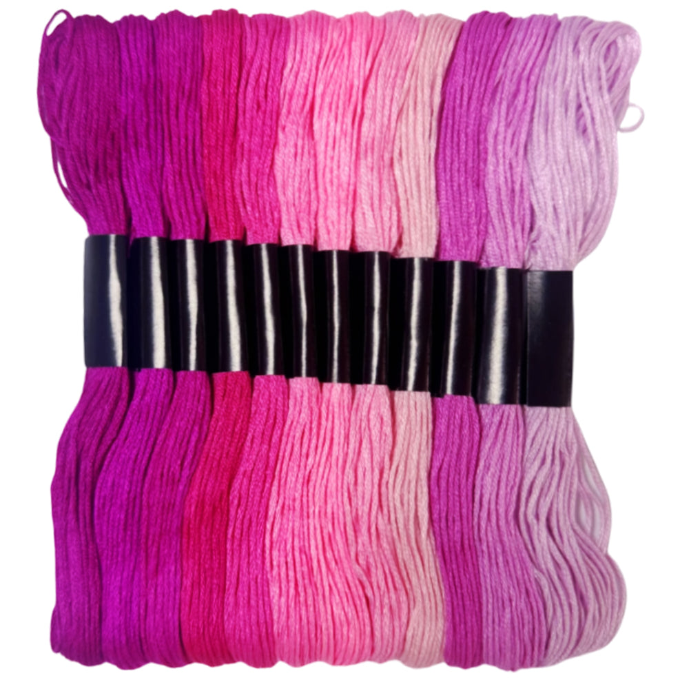 12 Shades Gradient Embroidery Floss, 8M Six-Strand Thread for Cross Stitch and Craft Projects