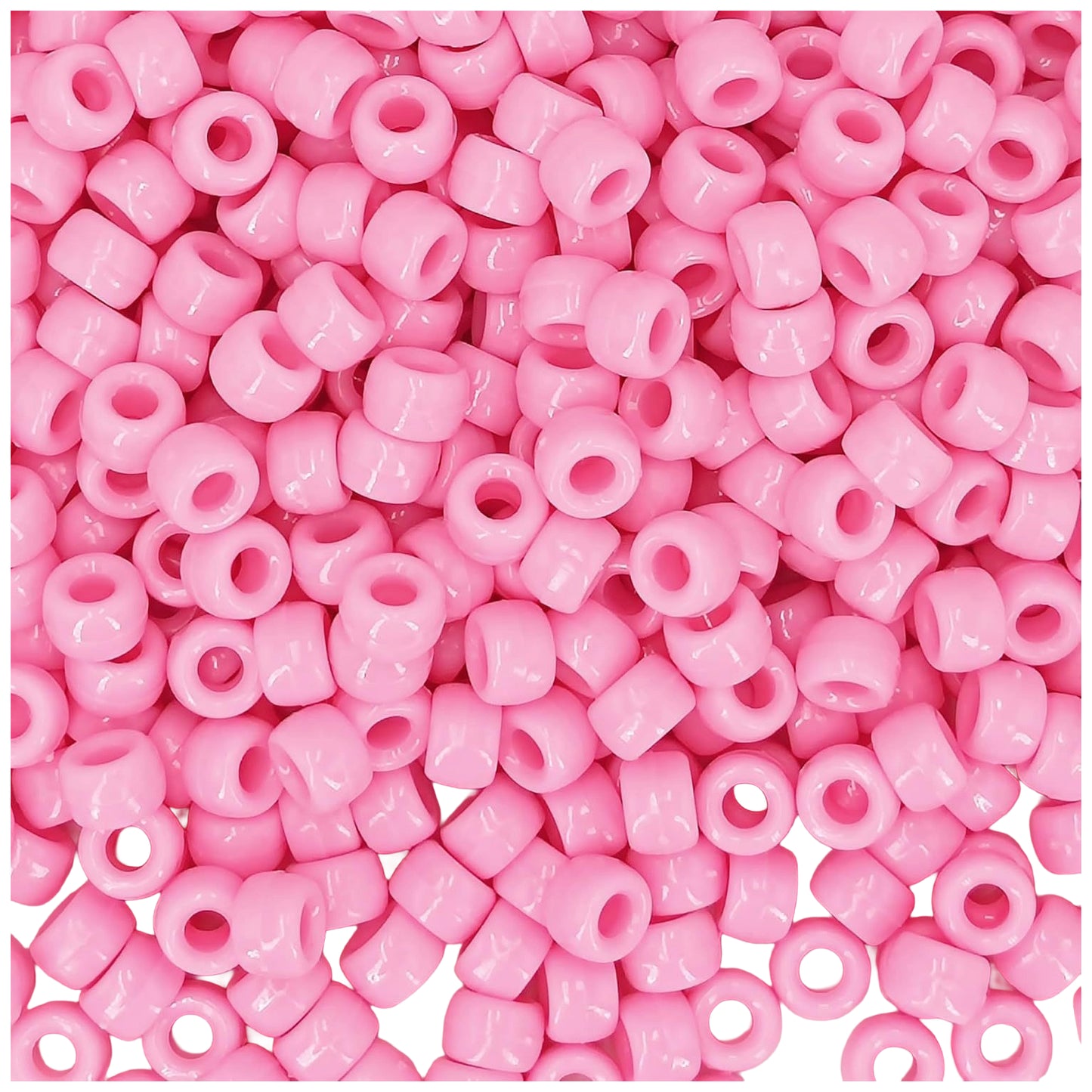 Plastic Pony Beads 6x9mm for Hair Braiding Bracelets Keychains and DIY Crafts, Pack of 300