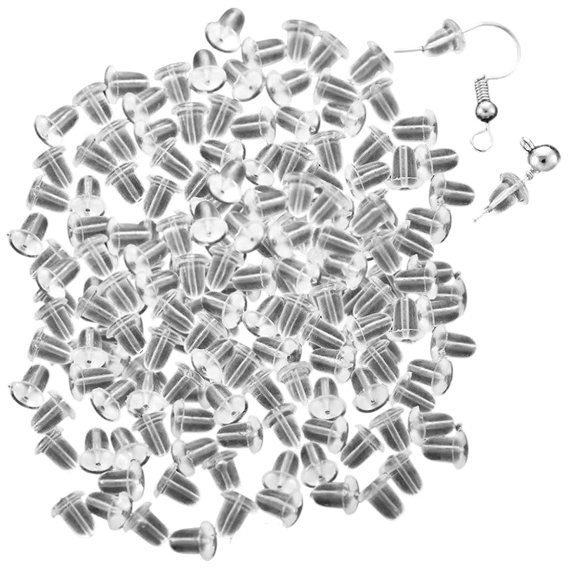 Soft Clear Silicone Earring Backs for Studs, Hypoallergenic Replacement Stoppers for Secure Everyday Wear