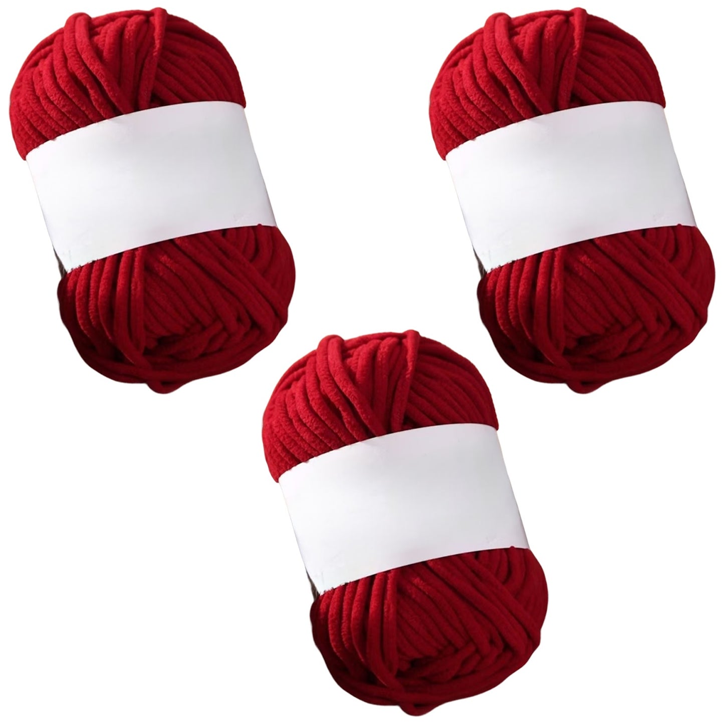Soft Chenille Velvet Yarn for Crocheting Knitting Weaving Blankets and DIY Craft Projects 50 Grams/1.76oz 93 yards, Pack of 3