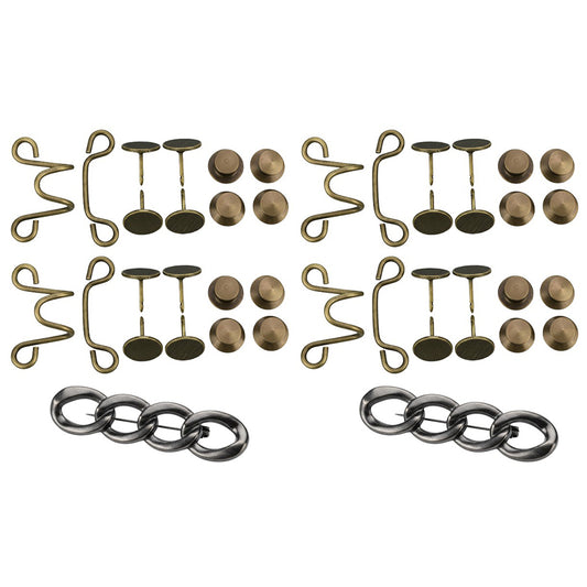 4 Sets Waist Cinching Buckles and 2pcs Pin Waist Cincher Clips for Jeans Dresses Skirts No Sew