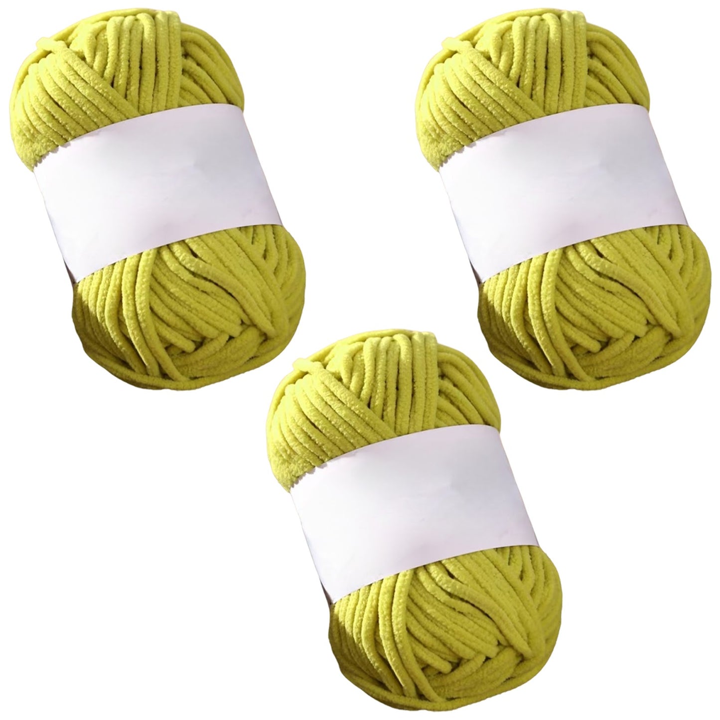 Soft Chenille Velvet Yarn for Crocheting Knitting Weaving Blankets and DIY Craft Projects 50 Grams/1.76oz 93 yards, Pack of 3