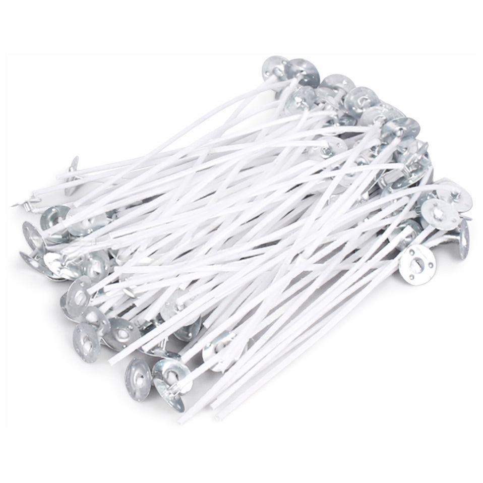 Pre-Waxed Natural Cotton Candle Wicks Low Smoke Candle Making Wicks for DIY Candle Crafting Kits, Pack of 100
