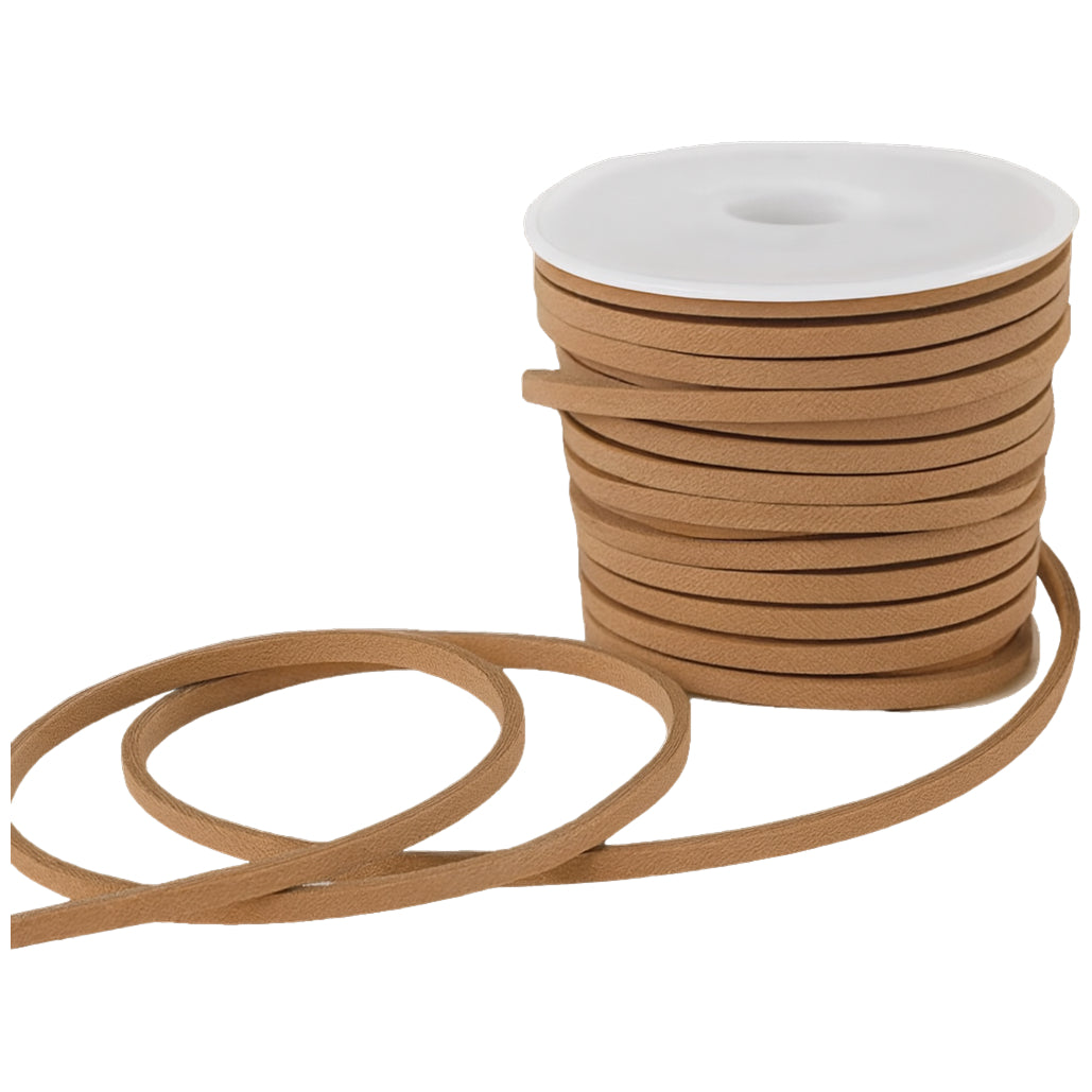 2.6mm x 5m Flat Genuine Leather Cord for Braiding, Jewelry Making, and Craft Projects