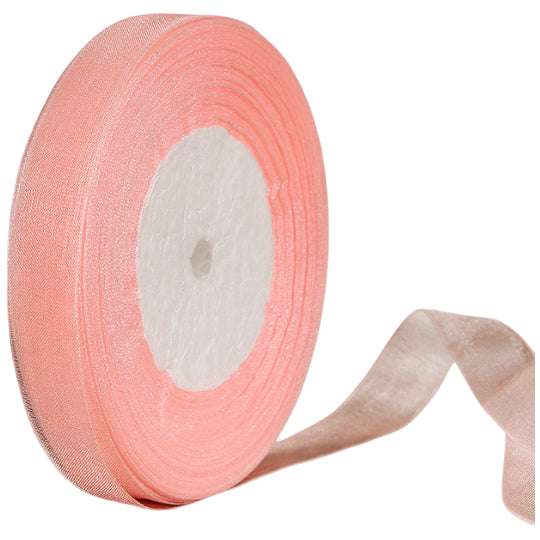 1 Inch Shiny Chiffon Ribbon 50 Yards Roll Polyester Sheer Fabric Ribbon for Crafts and Decorations