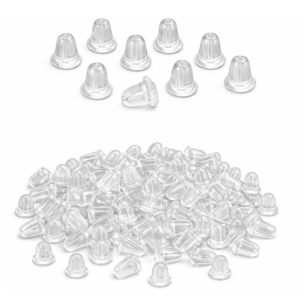 Soft Clear Rubber Earring Backs Safety Stoppers Replacement for Fish Hook Stud and Hoop Earrings