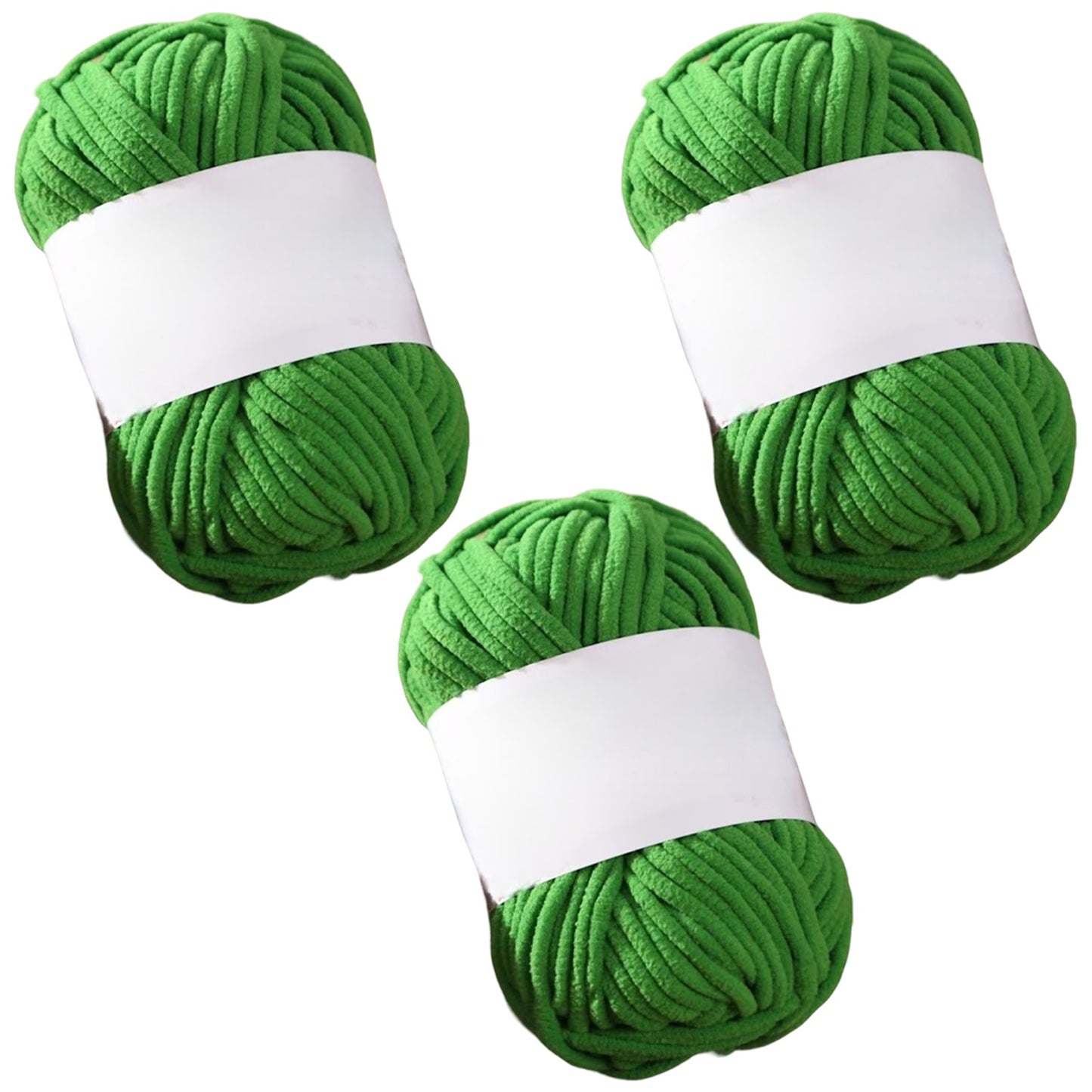 Soft Chenille Velvet Yarn for Crocheting Knitting Weaving Blankets and DIY Craft Projects 50 Grams/1.76oz 93 yards, Pack of 3