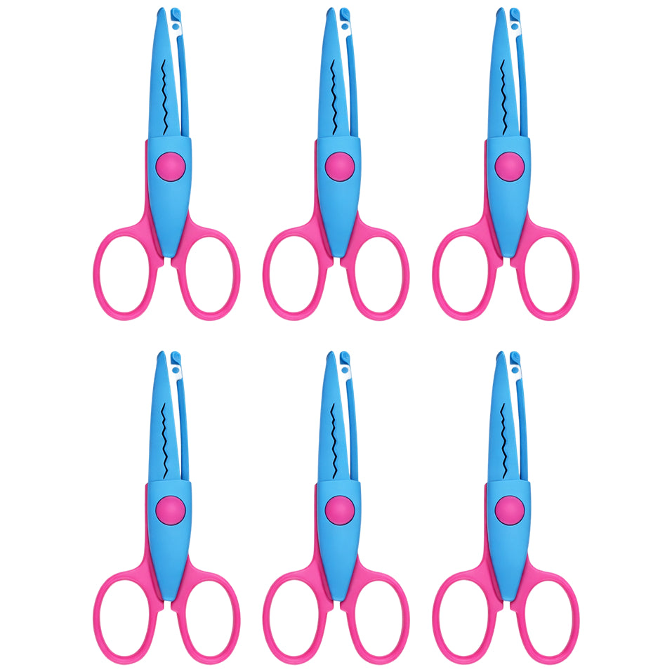 Decorative Edge Craft Scissors for Kids Scrapbooking DIY Paper Crafts and School Projects, Pack of 6