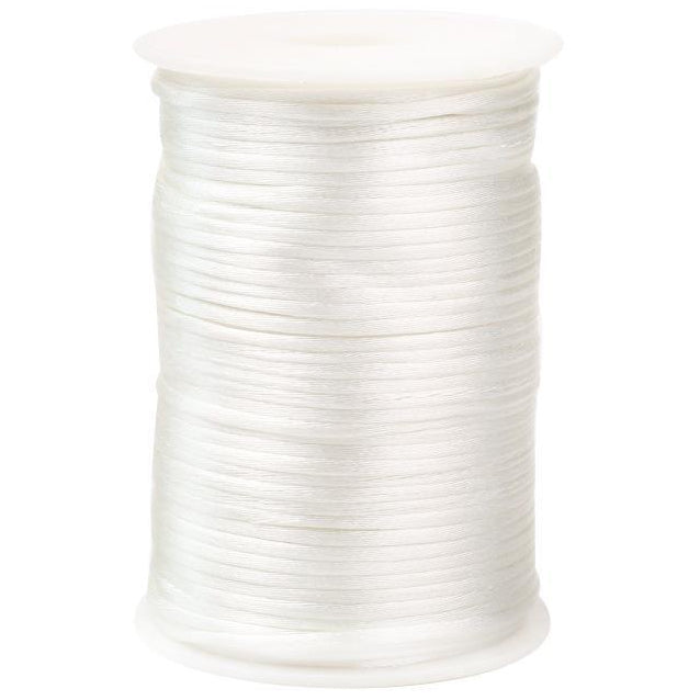 2mm Black Nylon Satin Cord 87.5 Yards for Bracelet, Necklace, Macrame, Beading, and Knot Crafts