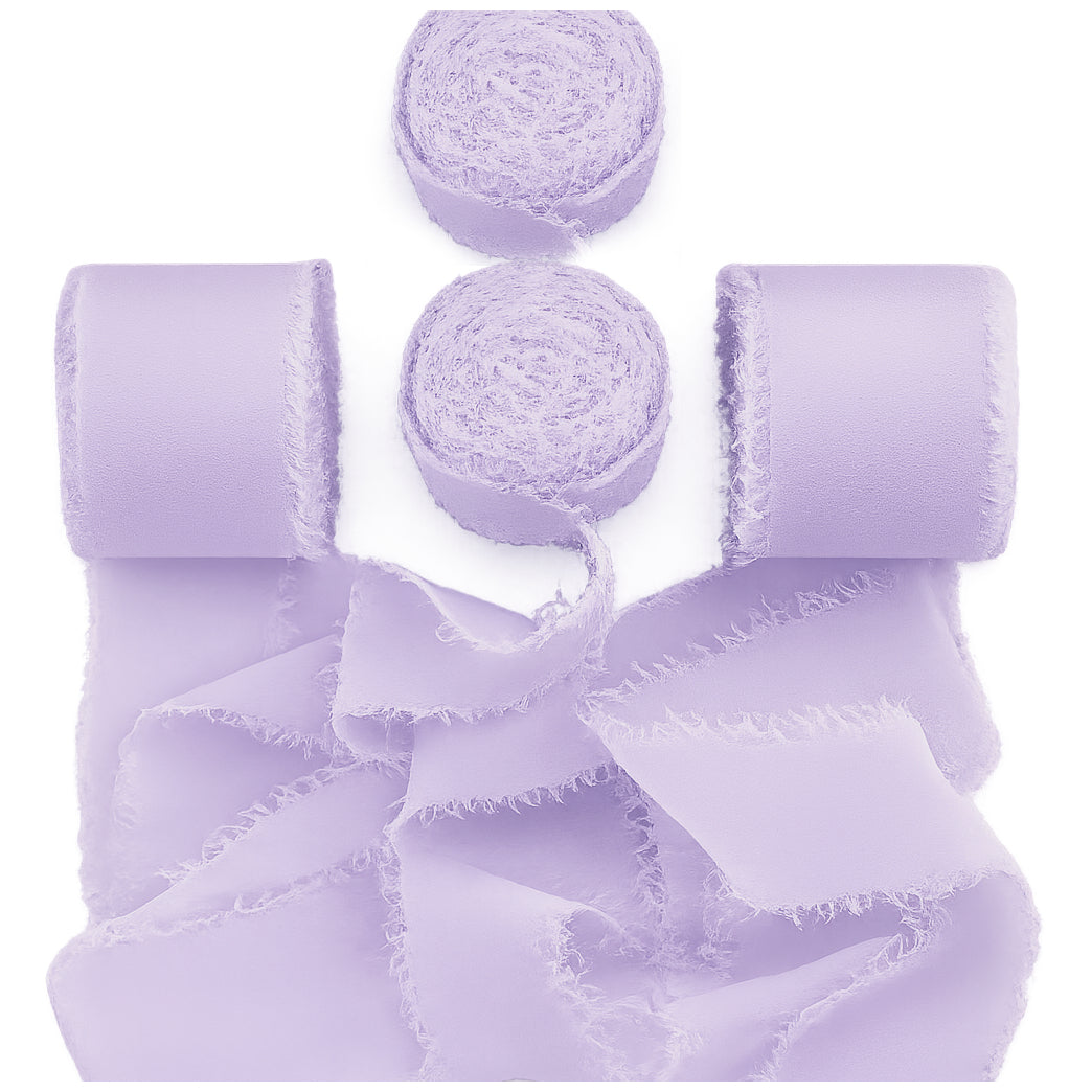Chiffon Ribbon Rolls 1.5 Inch 5.5 Yards for Gift Wrapping Weddings Parties Floral DIY Crafts, Pack of 4