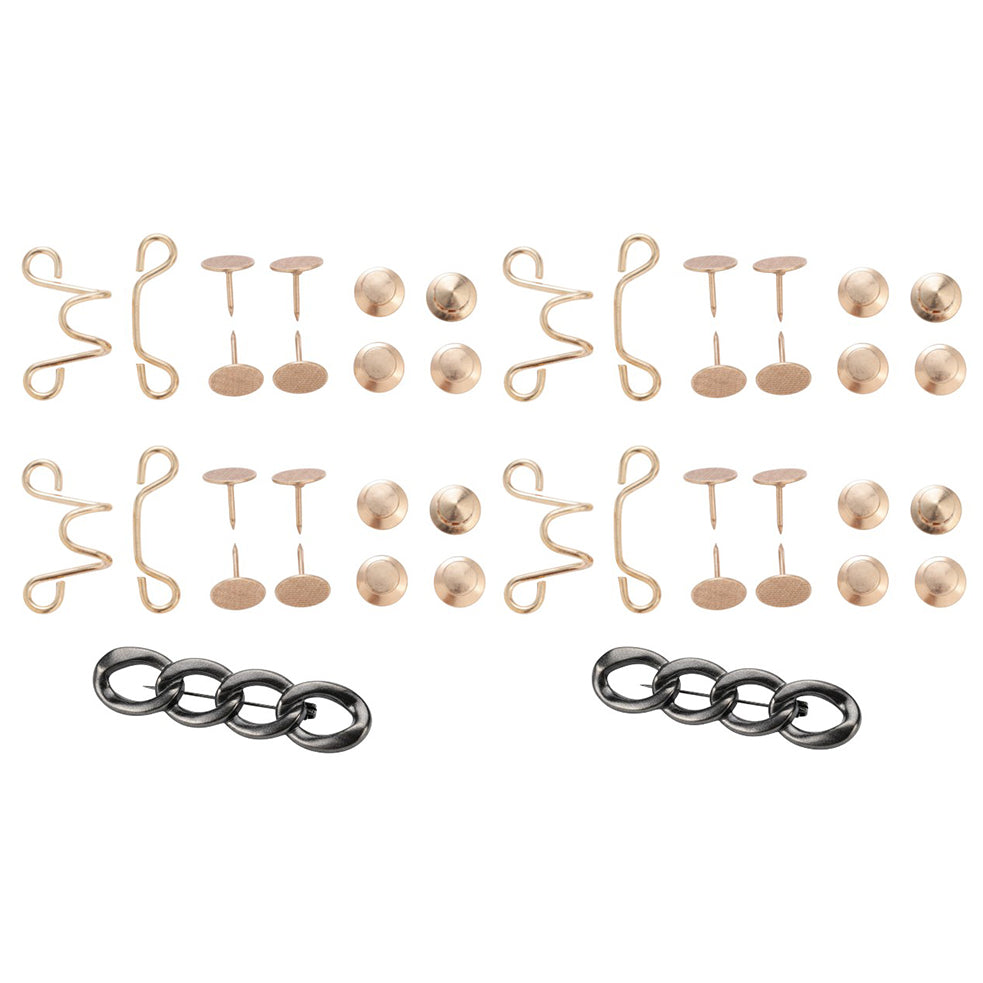 4 Sets Waist Cinching Buckles and 2pcs Pin Waist Cincher Clips for Jeans Dresses Skirts No Sew