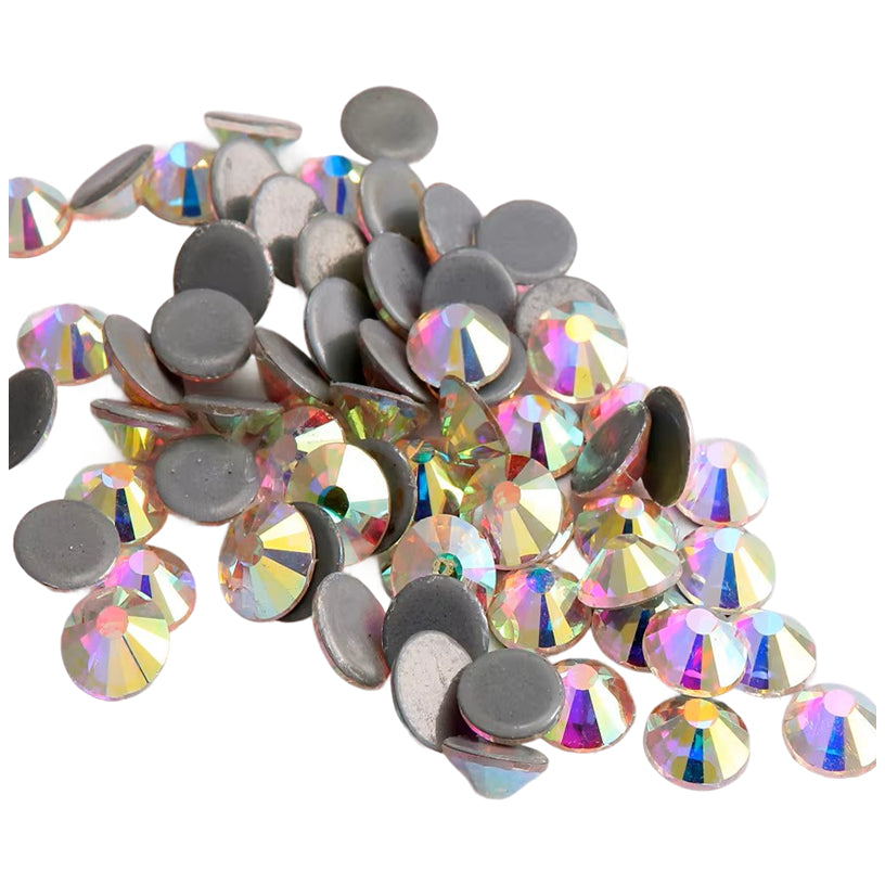 Flat Back Rhinestones Round Gems for Nail Art Clothing Crafts Glue Fix Decorations, Pack of 1440