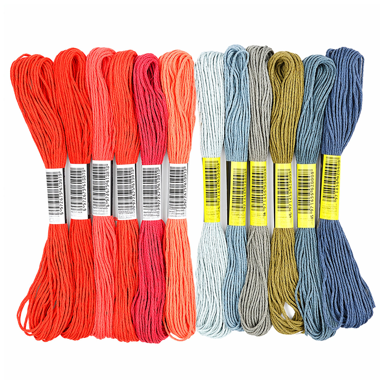 12 Skeins Embroidery Floss 6 Ply Polyester Variegated Threads 105 Yards for Cross Stitch Bracelet Knitting Craft