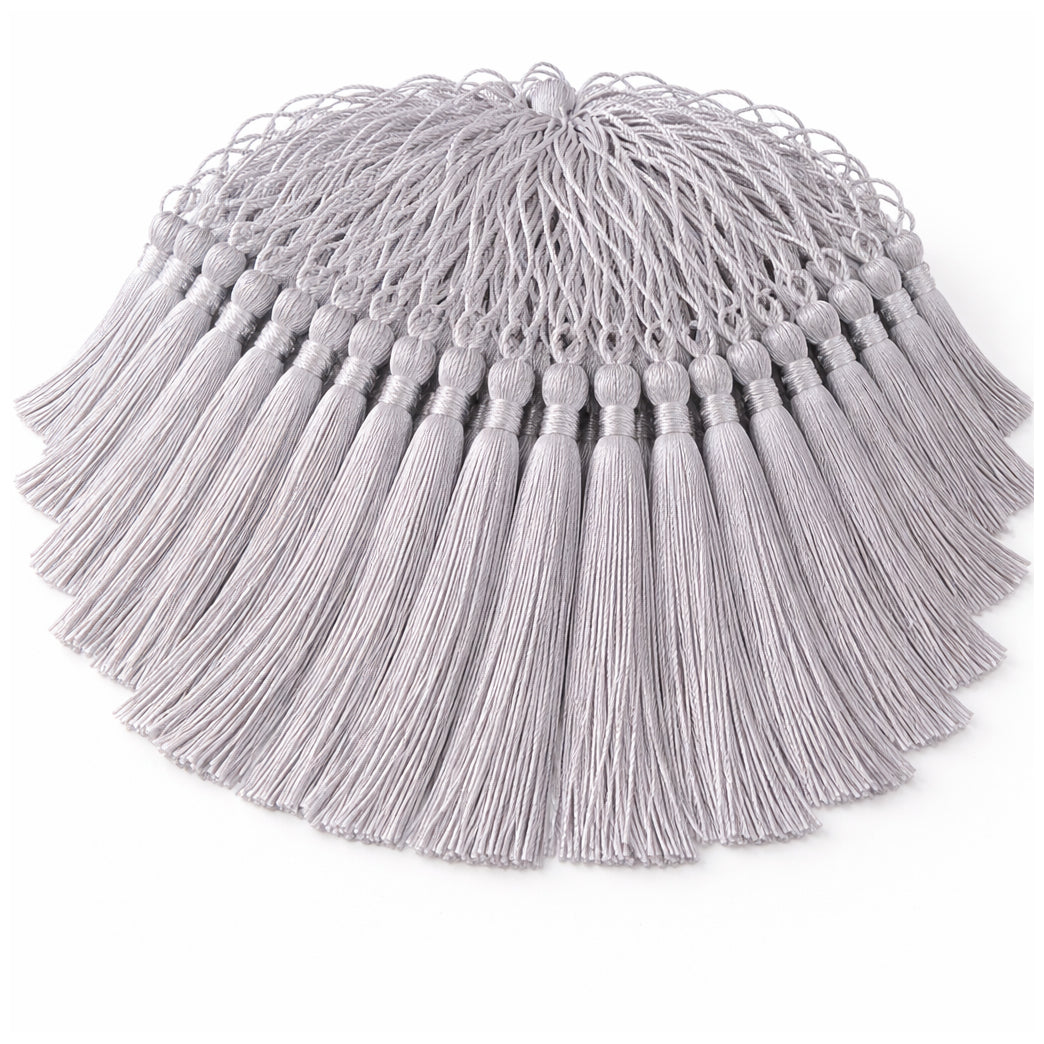 Mini Silky Tassels with Loops for Jewelry Making DIY Crafts Bookmarks Handmade Polyester 5 Inch, Pack of 100