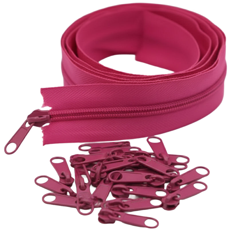 10 Yard Nylon Coil Zipper Roll with 25 Sliders Bulk Sewing Zippers for Bags Clothing Cushions and DIY Crafts