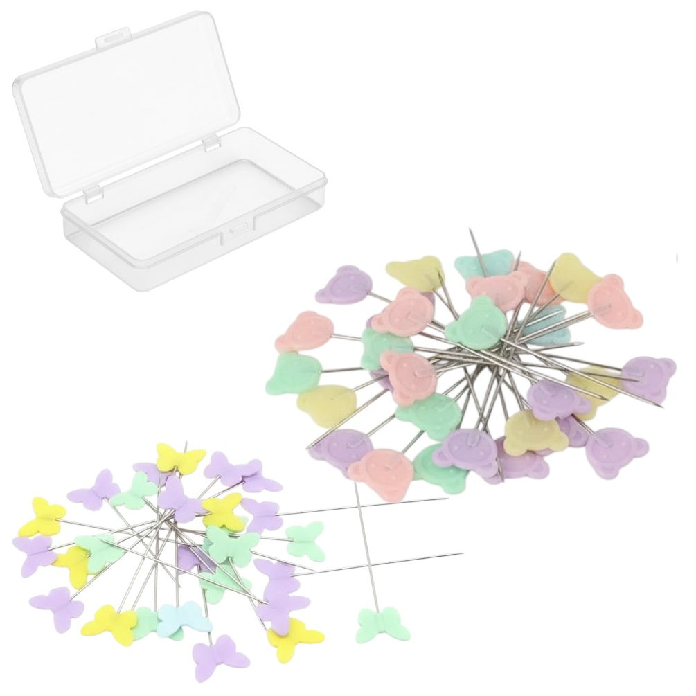 Flat Head Sewing Pins 2.16 Inch Straight Quilting Pins with Transparent Box for Crafts and Dressmaking