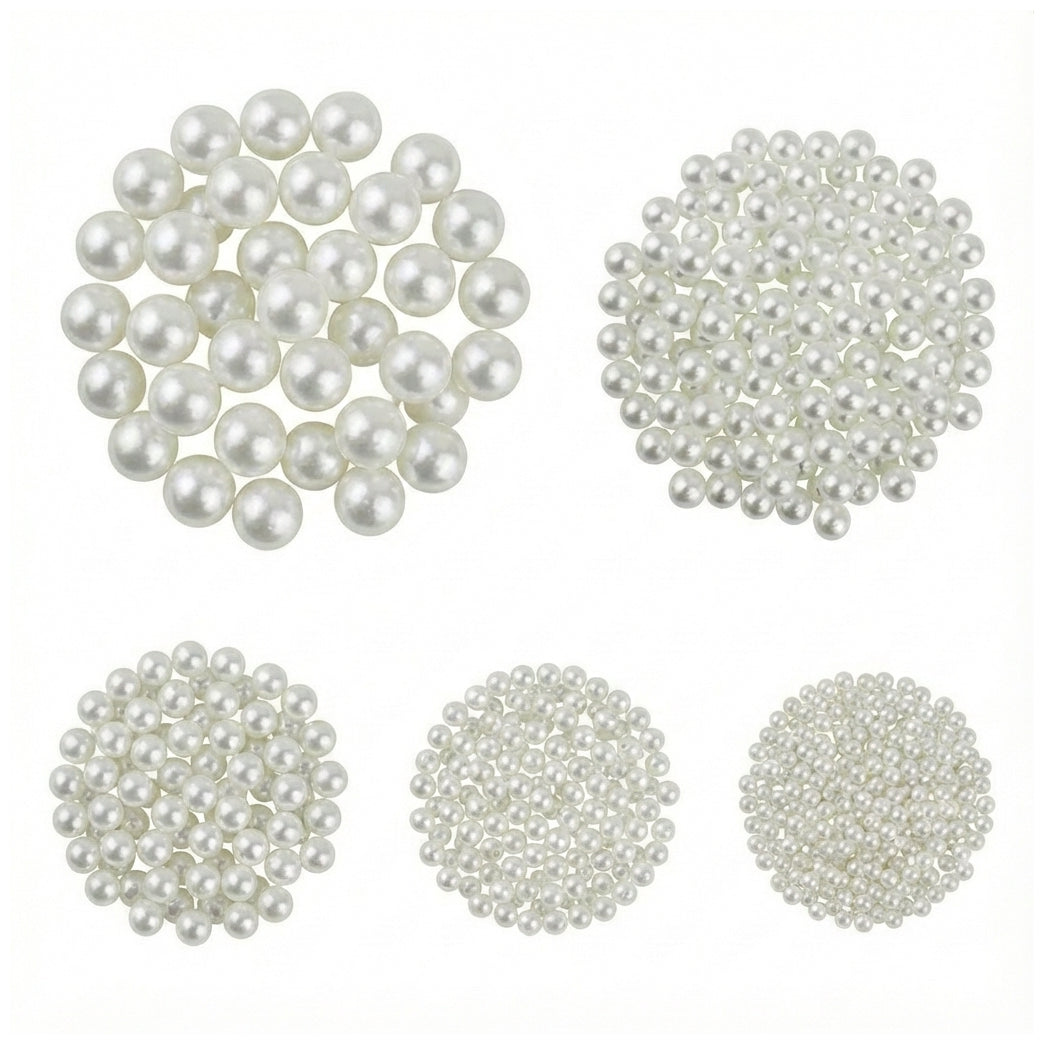 Round Pearl Beads for Jewelry Making with Holes for Bracelets, Necklaces, Earrings, and DIY Craft Projects