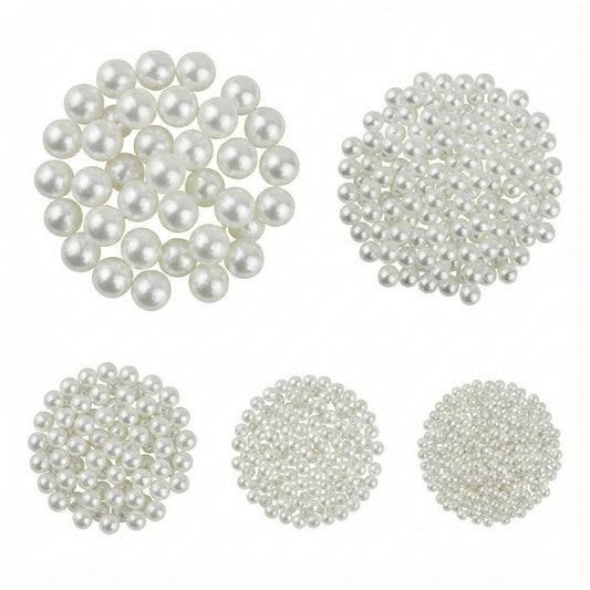 Round Pearl Beads for Jewelry Making with Holes for Bracelets, Necklaces, Earrings, and DIY Craft Projects