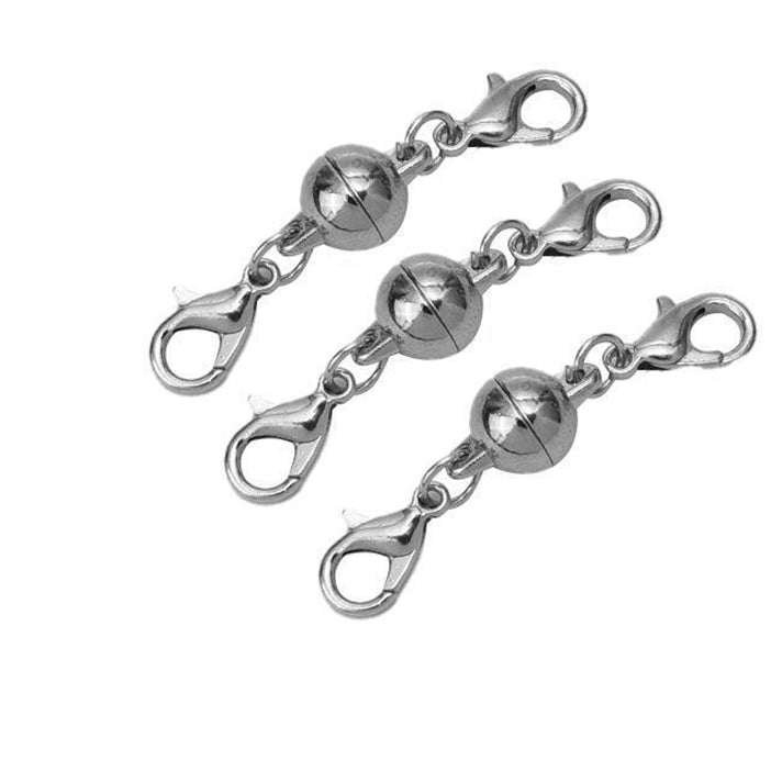 14K Gold Magnetic Necklace Clasp With 925 Sterling Silver Double Lobster Closure for Jewelry Repair