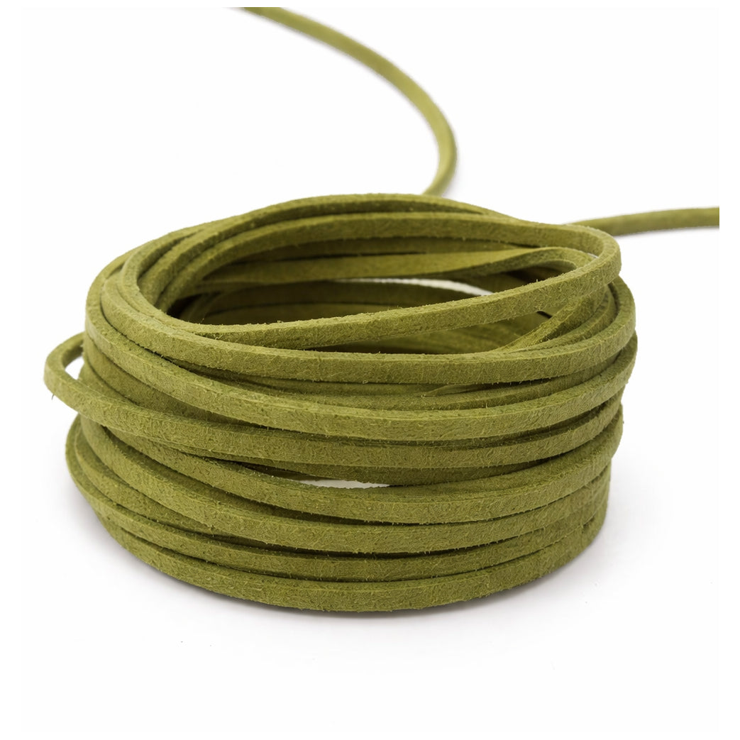 3mm Flat Genuine Leather Cord Brown 5.5 Yards Natural Leather Lacing for Jewelry, Bracelets, Necklaces and Crafts
