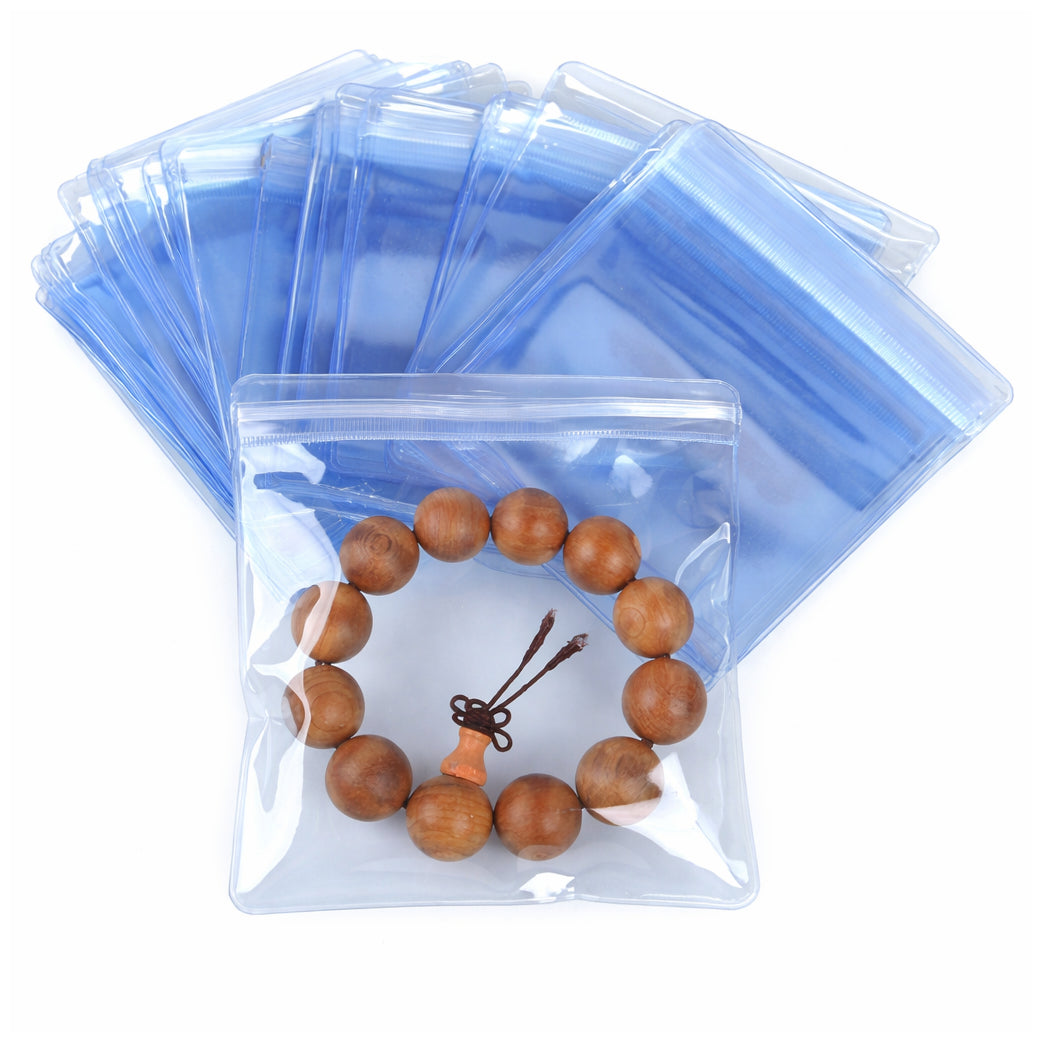 Anti Tarnish Jewelry Storage Bags Clear EVA Zipper Pouches for Travel Rings Earrings Bracelets Organizers, Pack of 30