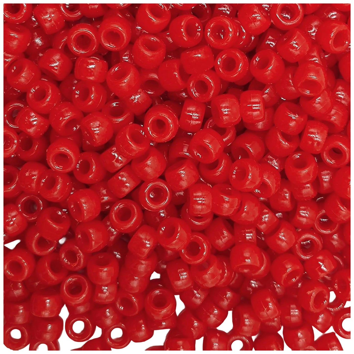 Plastic Pony Beads 6x9mm for Hair Braiding Bracelets Keychains and DIY Crafts, Pack of 300