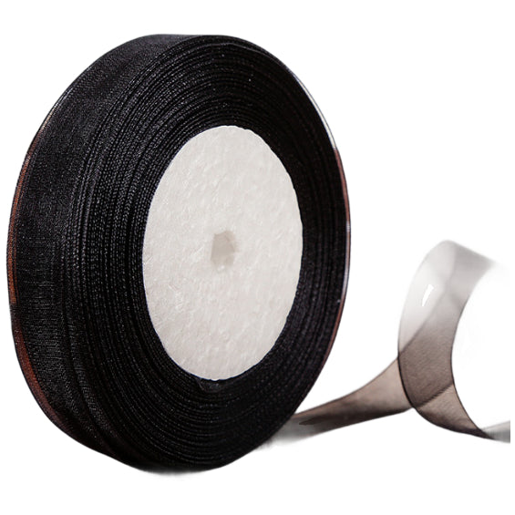 1 Inch Shiny Chiffon Ribbon 50 Yards Roll Polyester Sheer Fabric Ribbon for Crafts and Decorations