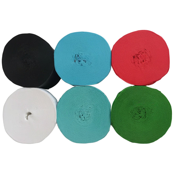 Crepe Paper Streamers 82ft Each Roll for Birthday, Wedding, and Party Decorations 1.77 Inch, Pack of 6