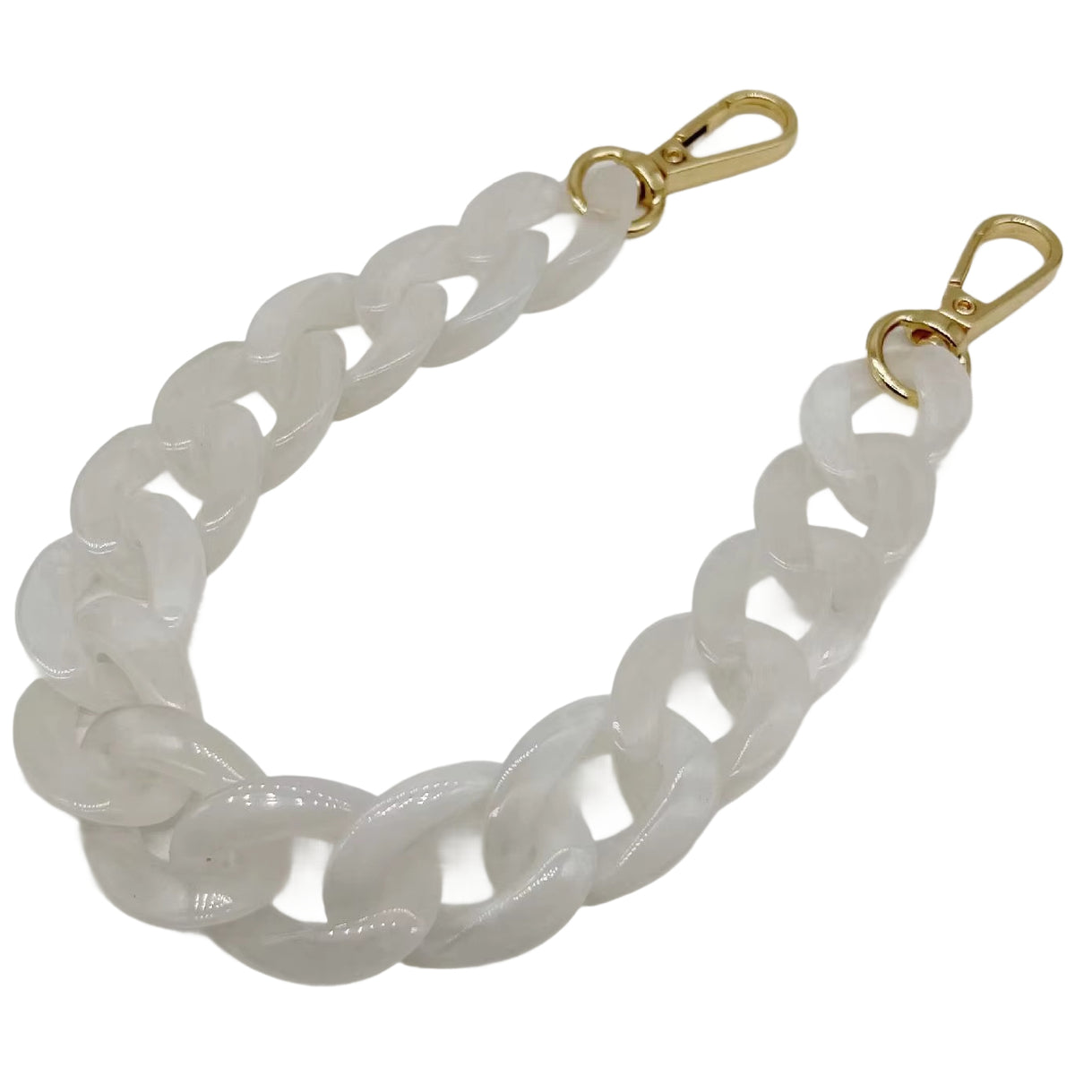 Large Acrylic Flat Chain Strap 14.57 Inch Replacement Handle for Handbags, Purses, and DIY Crafts