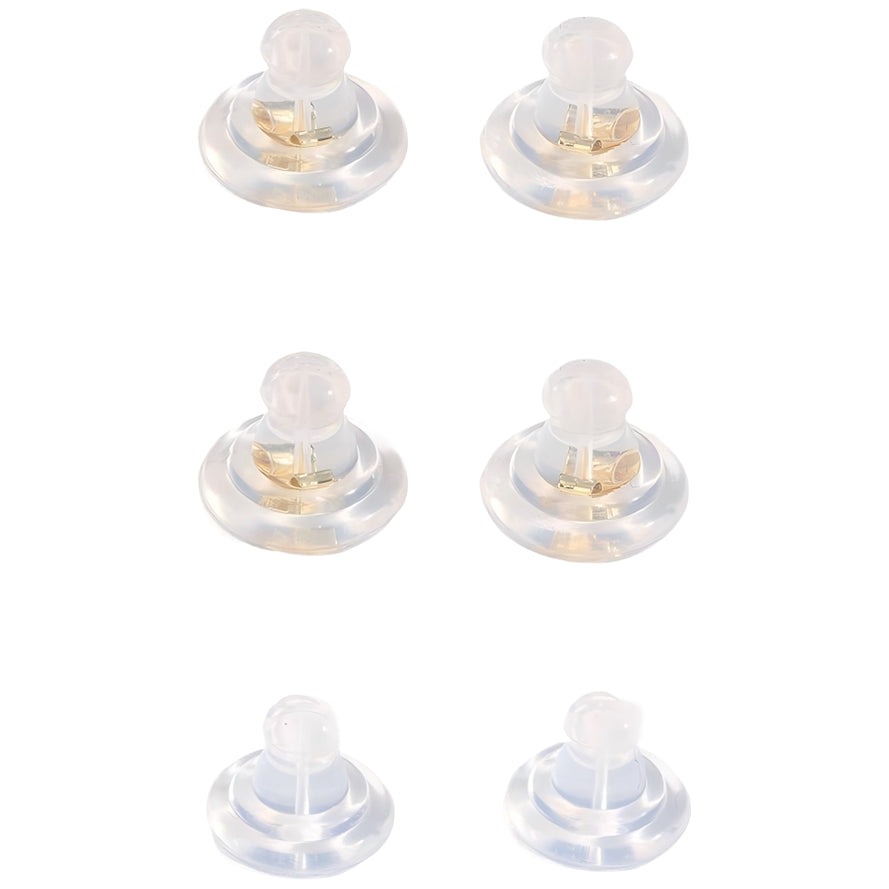 Silicone Earring Backs Replacements Locking Hypoallergenic Clear Stud Backings for Heavy Droopy Earrings