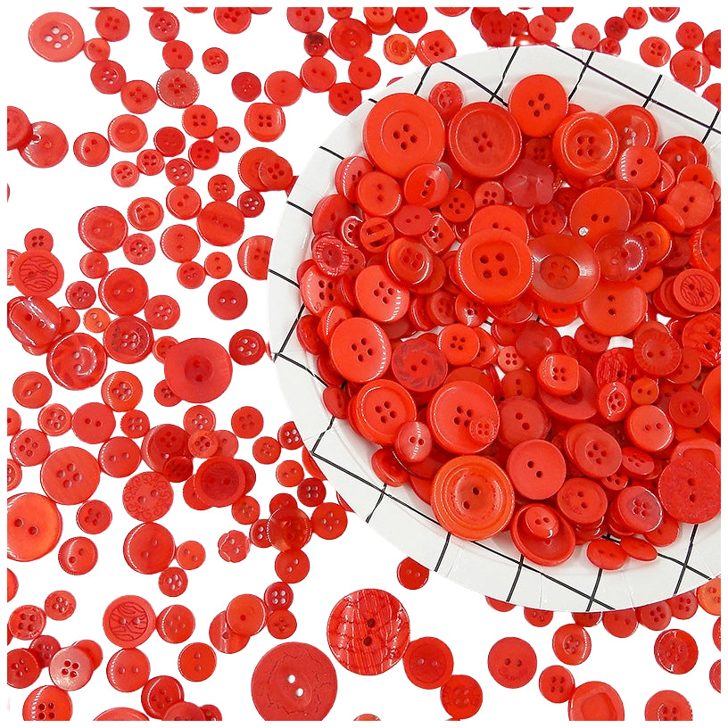 Assorted Resin Buttons 2 and 4 Hole Mixed Sizes 0.9 to 3.5 cm for Sewing and DIY Crafts, Pack of 500