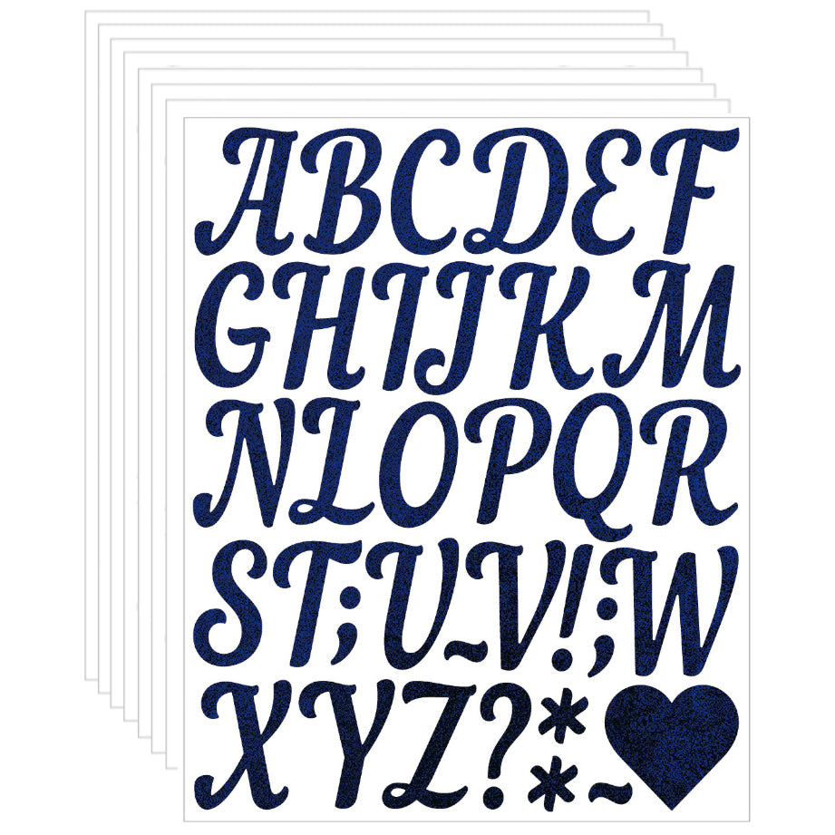 Glitter Vinyl Letter and Number Stickers Self Adhesive Waterproof Decals for Crafts Signs Mailbox DIY Decoration, Pack of 8
