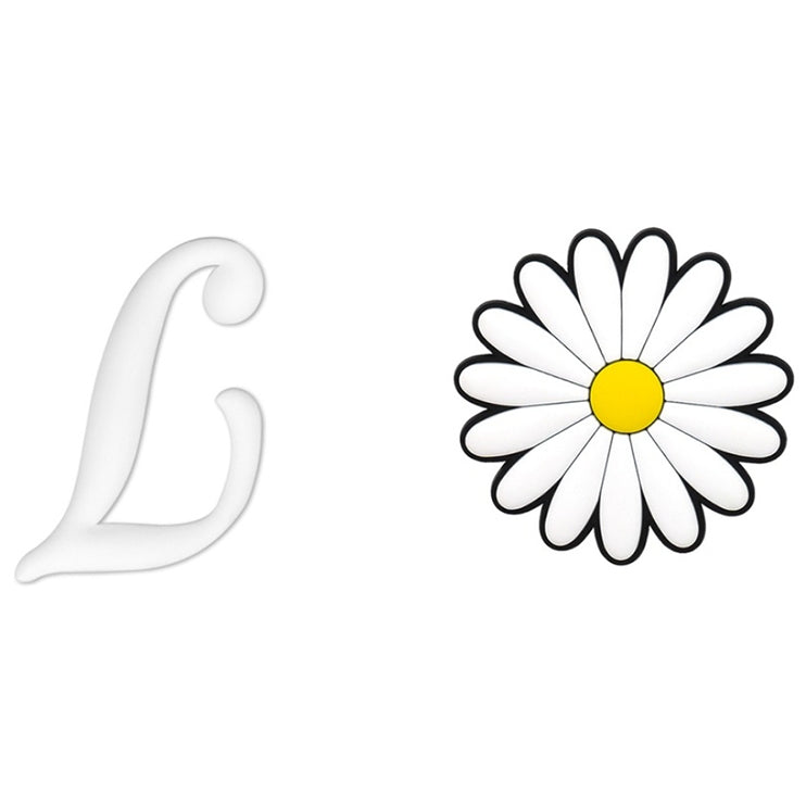 2pcs Letter and Flower Charms for Hand Bag, Decorative Alphabet Accessories Compatible with Rubber Tote