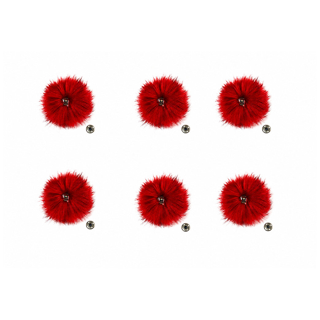 Detachable Faux Fox Fur Pom Poms for Hats with Snaps, 4.3 Inch DIY Accessories, Pack of 6