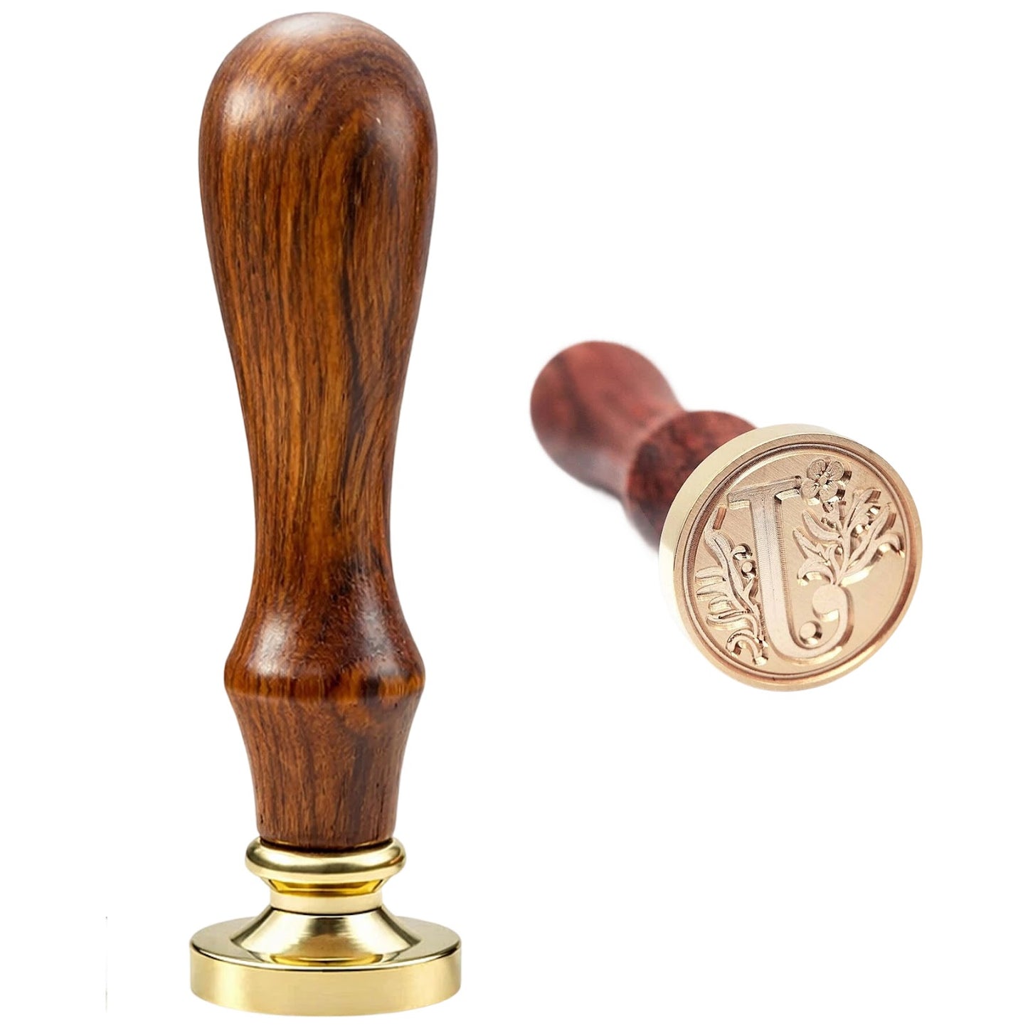 Traditional Initial Alphabet Wax Seal Stamp Brass Head Wooden Handle for Cards Envelopes Gift Wrap Wedding Invitations