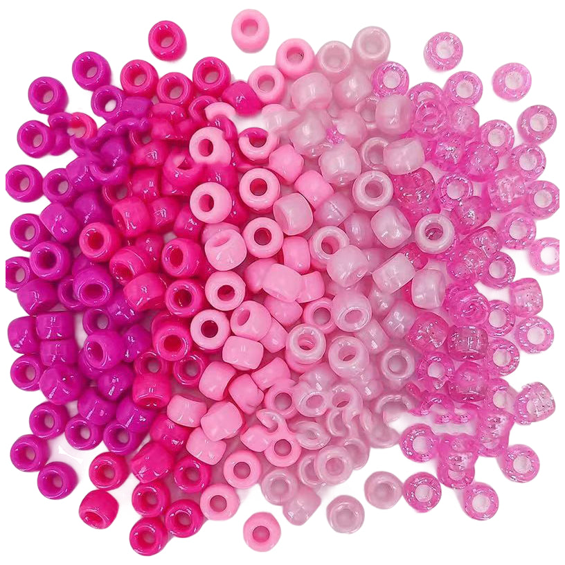 6x9mm Pony Beads Bulk for Bracelet Making Kandi Jewelry Hair Braids Crafts, Pack of 1000