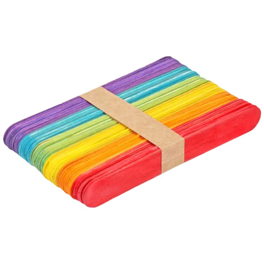 Colored Jumbo Wooden Craft Sticks 3/4 Inch Wide Popsicle Sticks for DIY Crafts Classroom Projects and Art Supplies