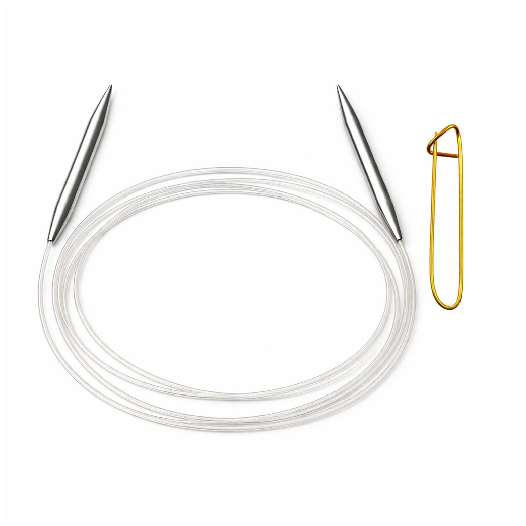 Stainless Steel Circular Knitting Needles with Stitch Holder for Hats Sleeves Scarves Baby Sweaters and Small Projects