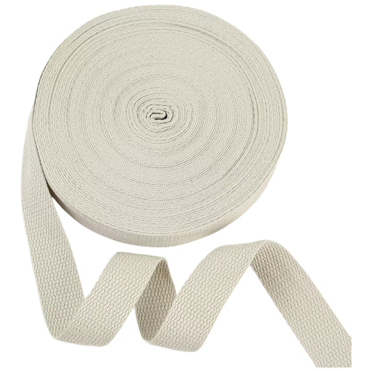 1 Inch 109 Yards Cotton Webbing Strap Roll for Bag Handles, Belts, Tote Making, and DIY Craft Projects