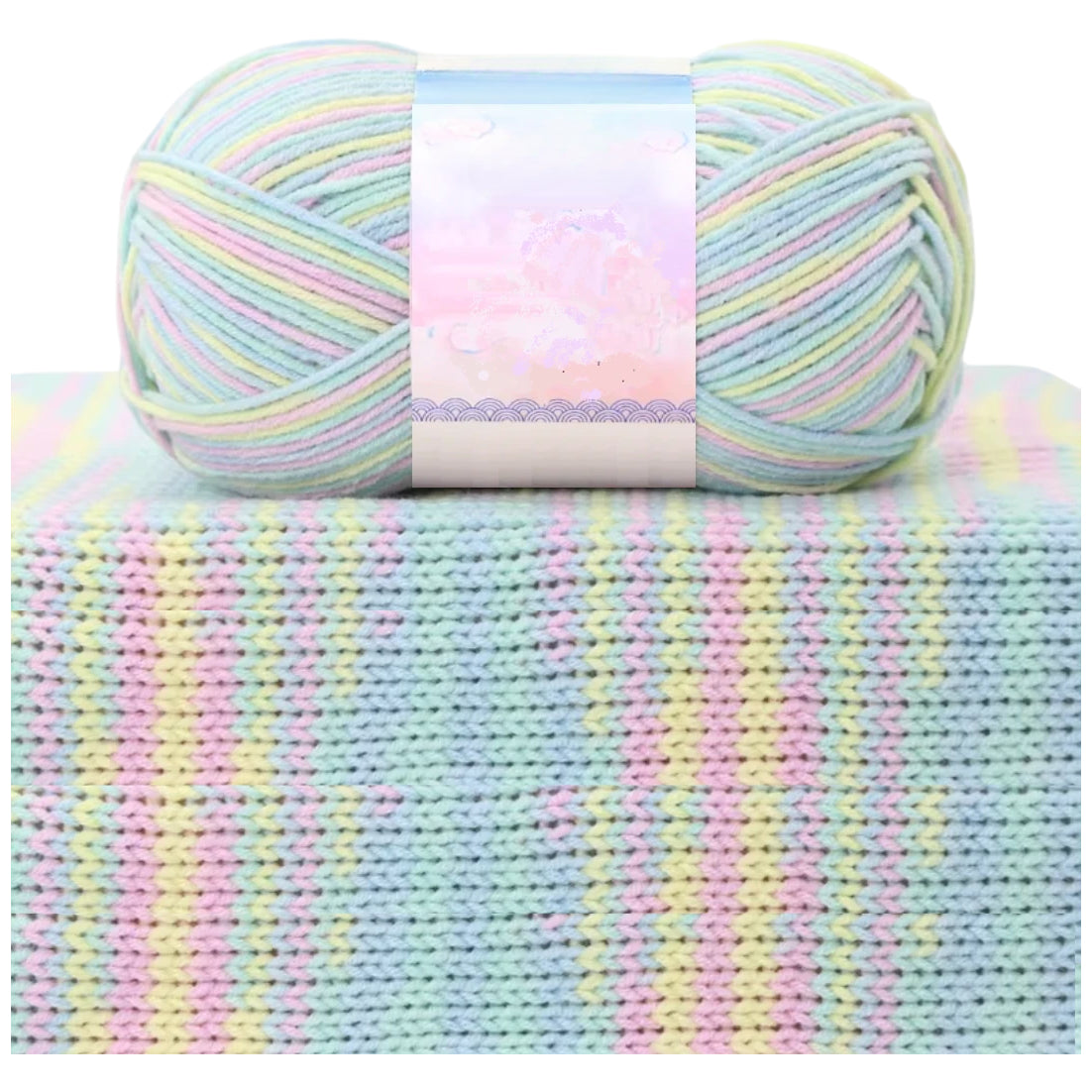1.5mm Multicolored Fancy Yarn for Knitting & Crocheting Sweaters, Scarves & DIY Crafts, 50 Grams/1.76oz 175 yards